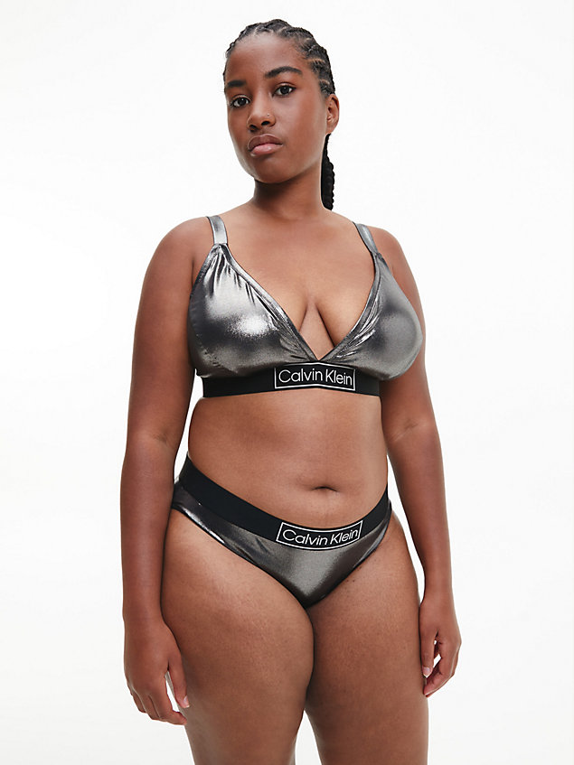 black grote maat triangel bikinitop - core festive voor dames - calvin klein