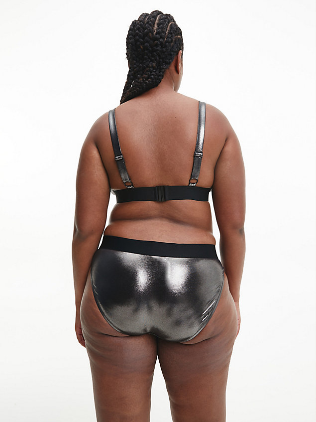 haut de bikini triangle grande taille - core festive black pour femmes calvin klein