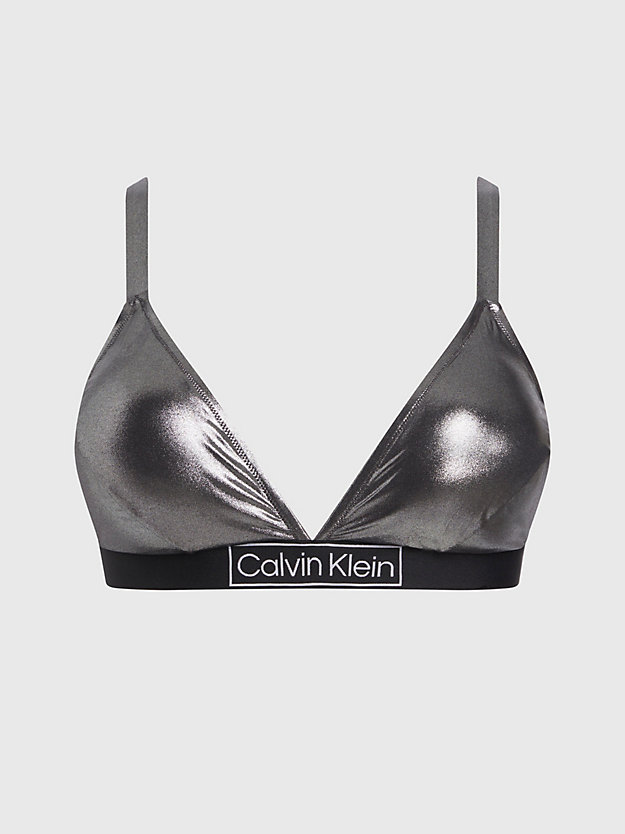 pvh black plus size triangle bikini top - core festive for women calvin klein