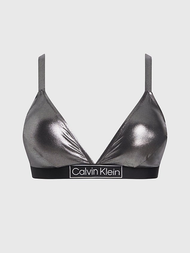 black plus size triangle bikini top - core festive for women calvin klein