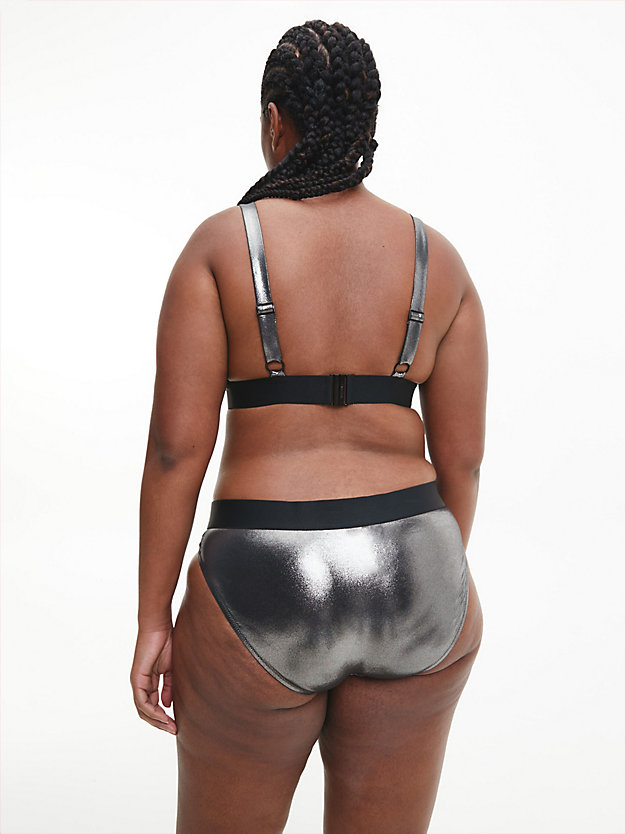 pvh black plus size bikini bottom - core festive for women calvin klein
