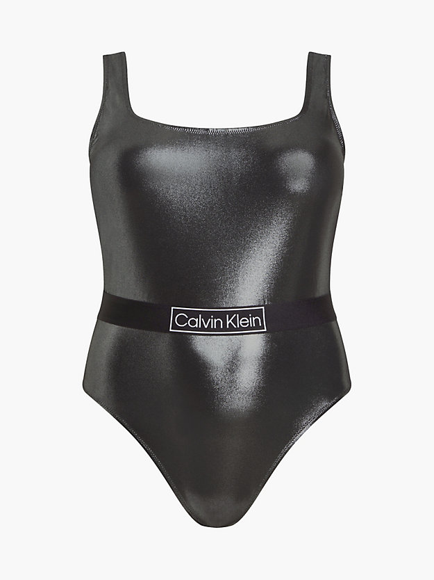 pvh black plus size scoop neck swimsuit - core festive for women calvin klein