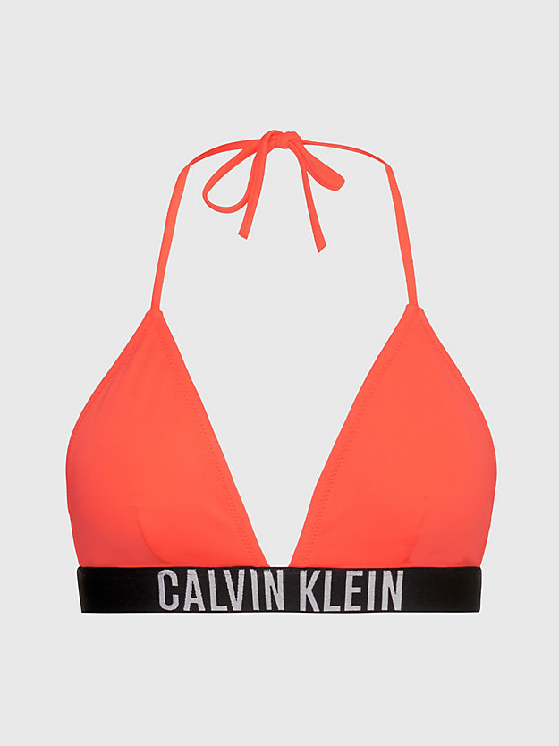 top bikini a triangolo - intense power bright vermillion da donna calvin klein