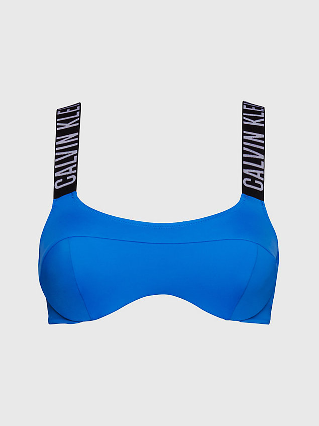 blue bralette bikini-top – intense power für damen - calvin klein