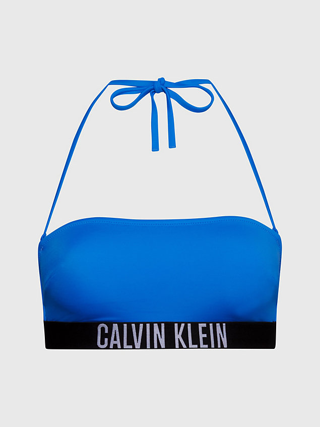 blue bandeau bikini top - intense power for women calvin klein