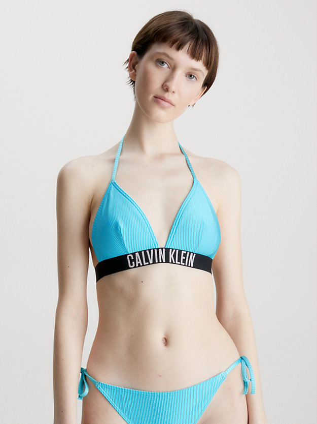 top bikini a triangolo - intense power blue tide da donna calvin klein