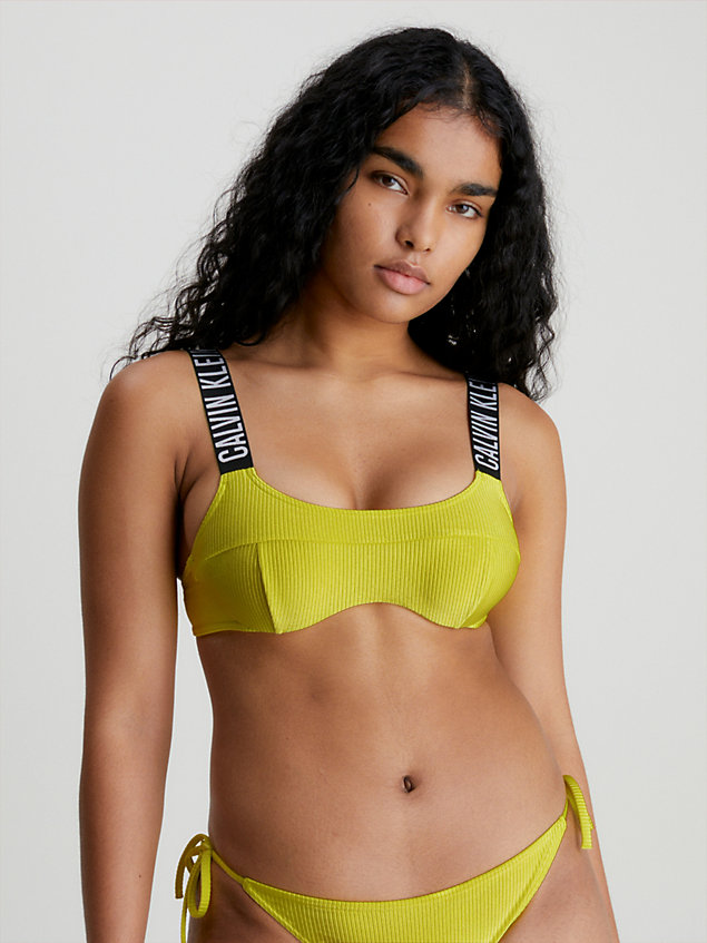 yellow bralette bikini top - intense power for women calvin klein