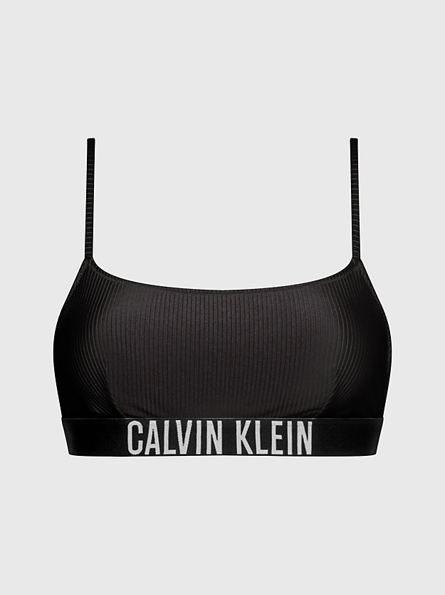haut de bikini brassière - intense power pvh black pour femmes calvin klein