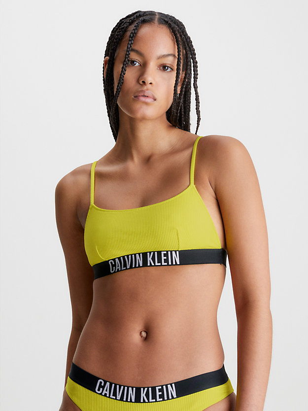 lemonade yellow bralette bikini top - intense power for women calvin klein