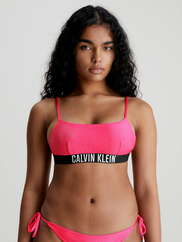 haut de bikini brassière - intense power pink pour femmes calvin klein