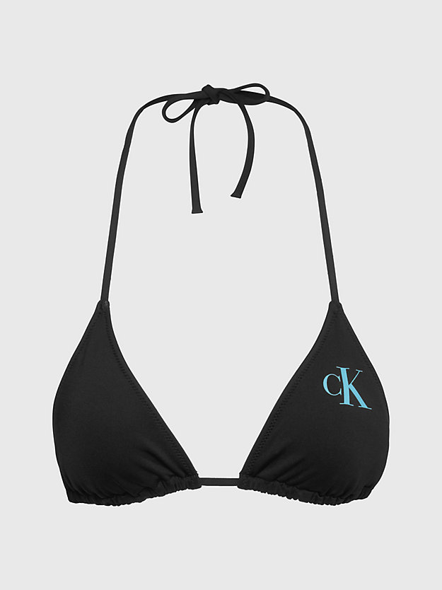 parte de arriba de bikini de triángulo - ck monogram pvh black de mujeres calvin klein
