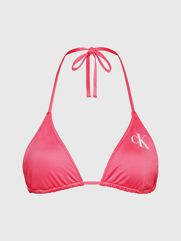 pink flash triangle bikini top - ck monogram for women calvin klein