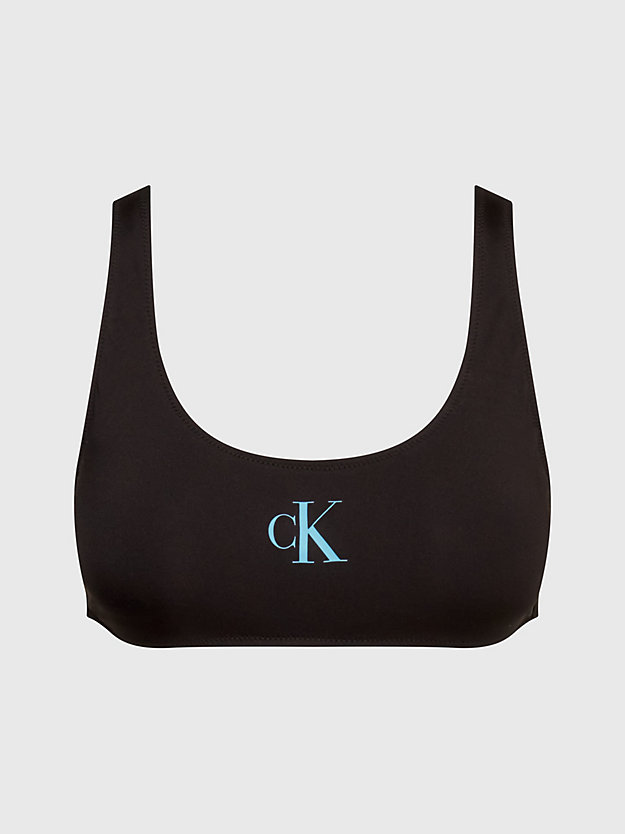 pvh black bralette bikinitop - ck monogram voor dames - calvin klein