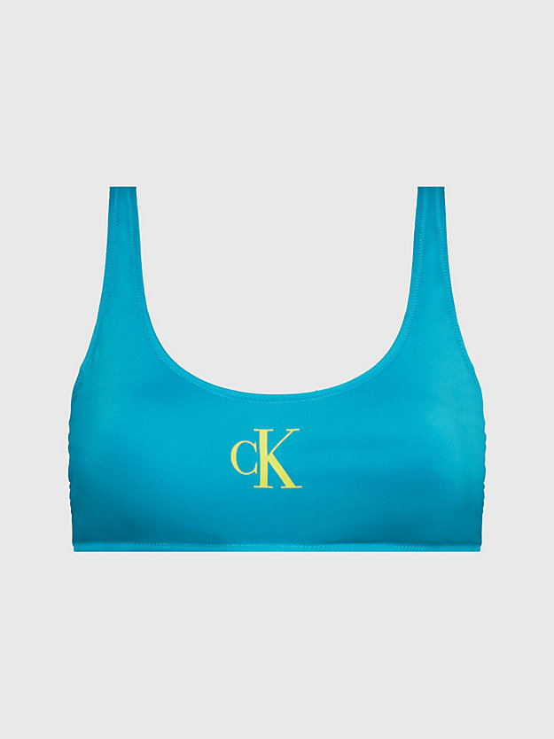 clear turquoise bralette bikini top - ck monogram for women calvin klein
