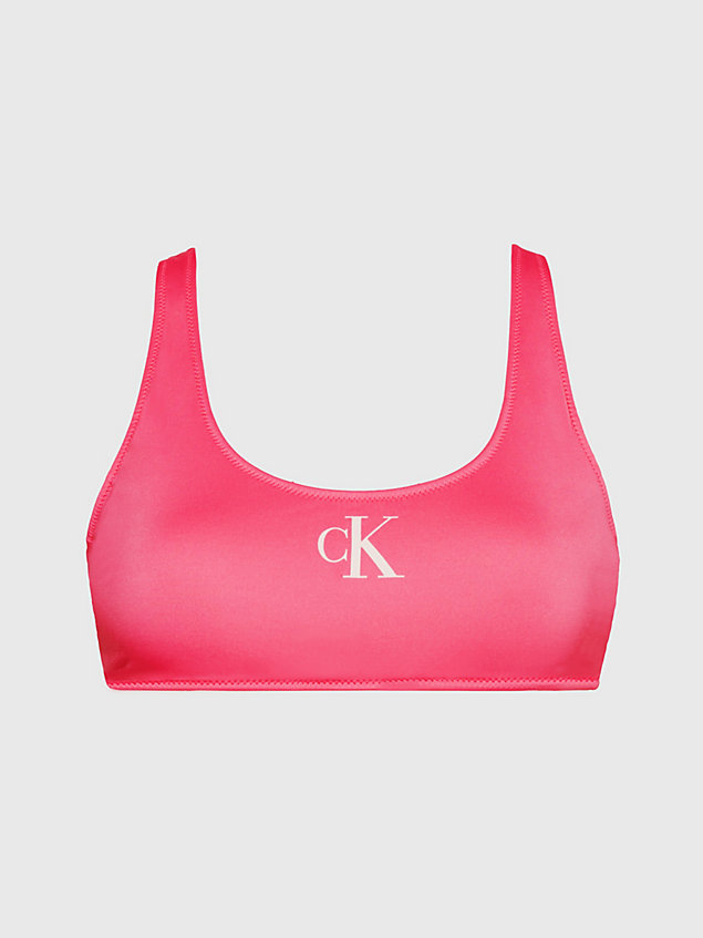 pink bralette bikinitop - ck monogram voor dames - calvin klein