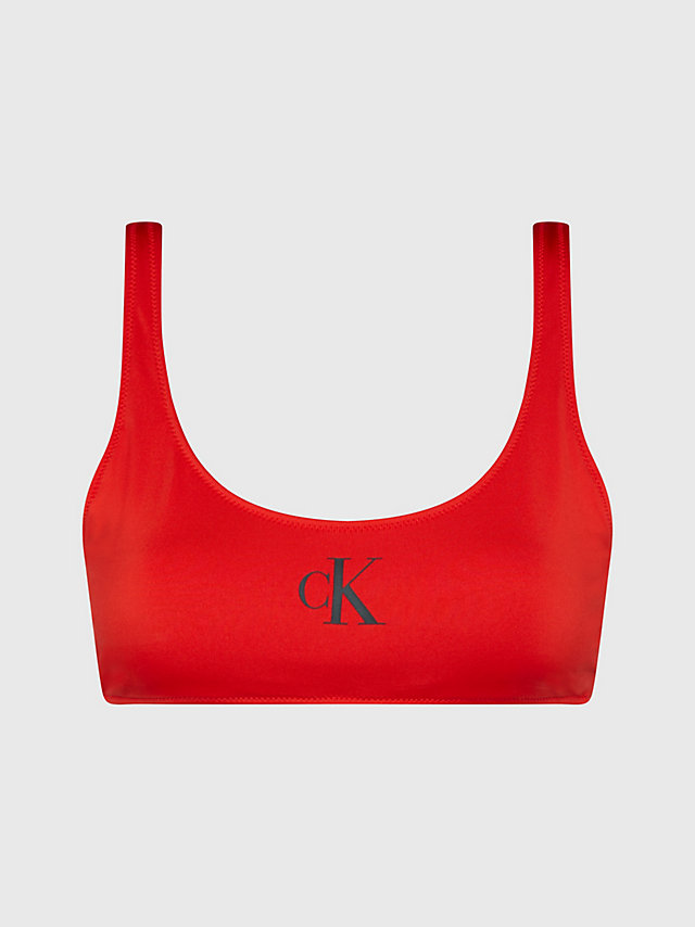 Cajun Red Bralette Bikini Top - CK Monogram undefined women Calvin Klein