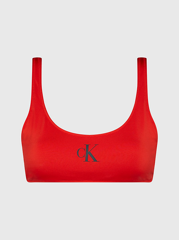 cajun red bralette bikini top - ck monogram for women calvin klein