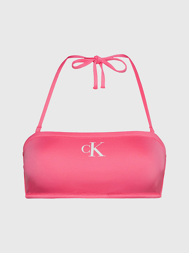 PINK FLASH Bandeau Bikini-Top – CK Monogram für Damen CALVIN KLEIN