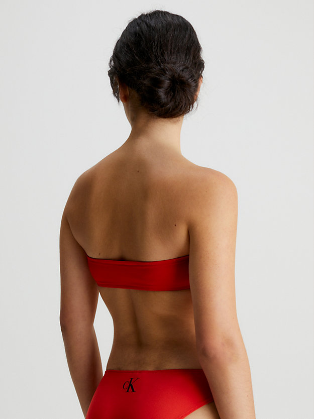 cajun red bandeau bikini top - ck monogram for women calvin klein