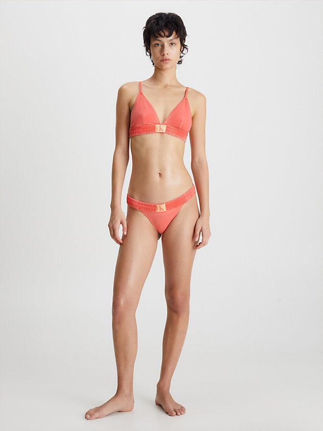 orange triangle bikini top - ck authentic for women calvin klein