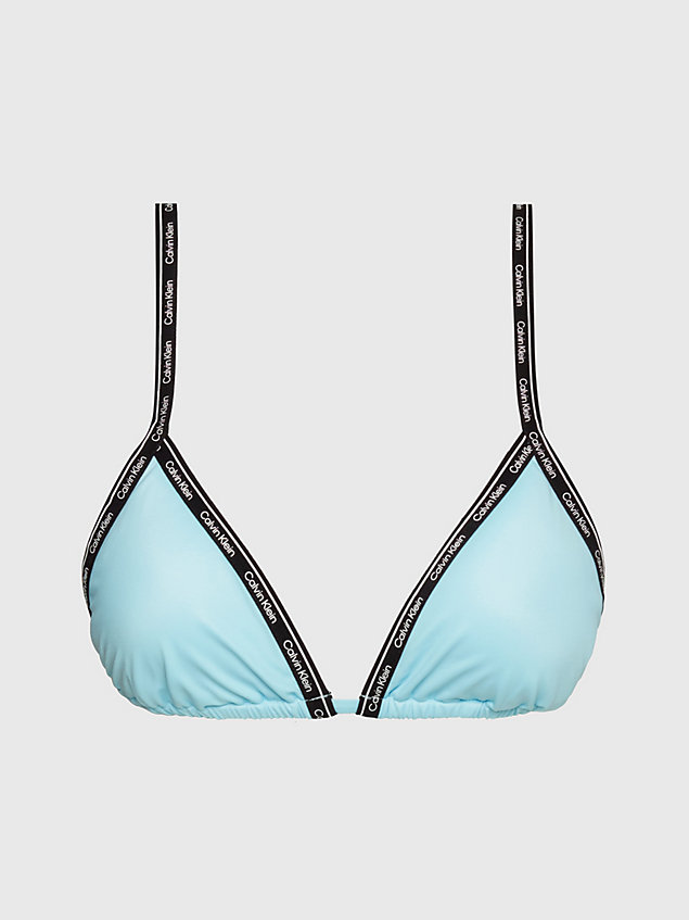 haut de bikini triangle - logo tape blue pour femmes calvin klein