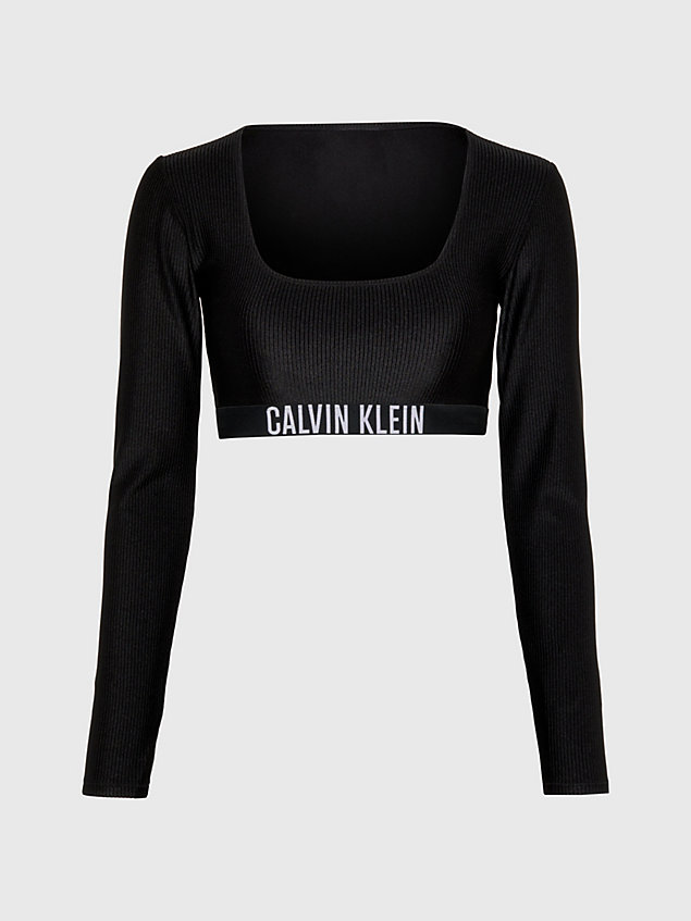 black góra od bikini z obcisłą koszulką sportową dla kobiety - calvin klein