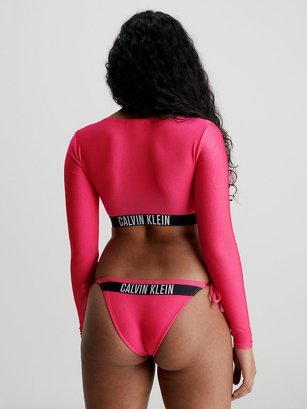 top bikini in maglia tecnica manica lunga da surfista pink flash da donna calvin klein