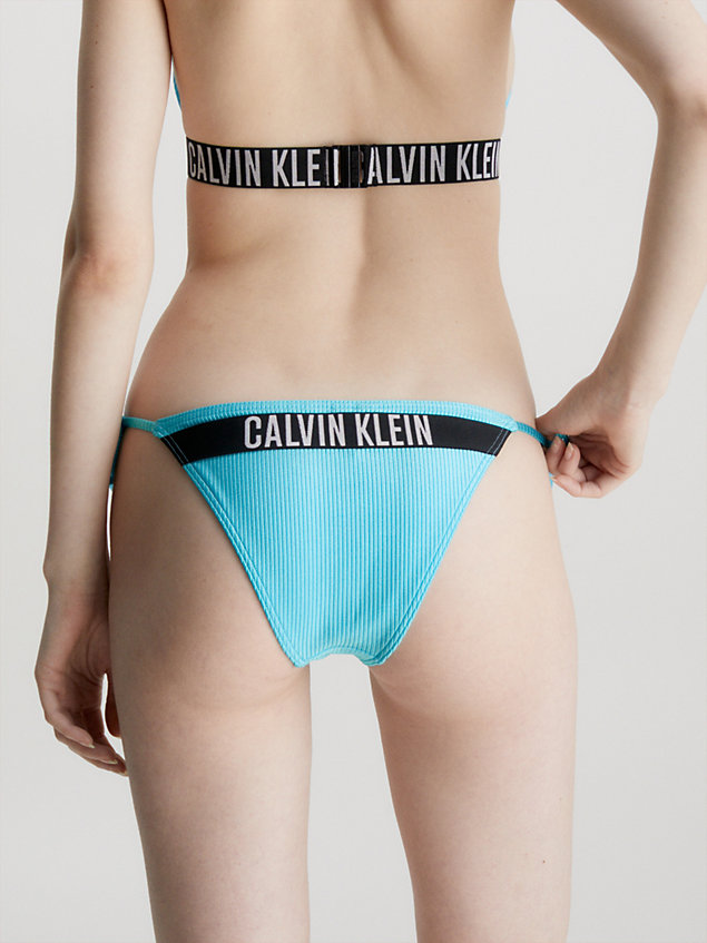 blue tie side bikini bottoms - intense power for women calvin klein