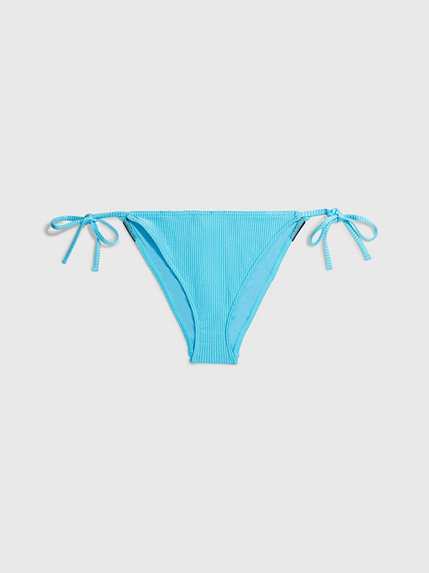 slip bikini con laccetti - intense power blue tide da donna calvin klein