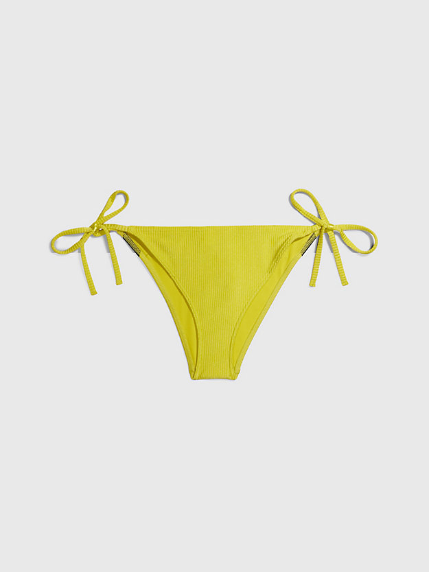 slip bikini con laccetti - intense power lemonade yellow da donna calvin klein