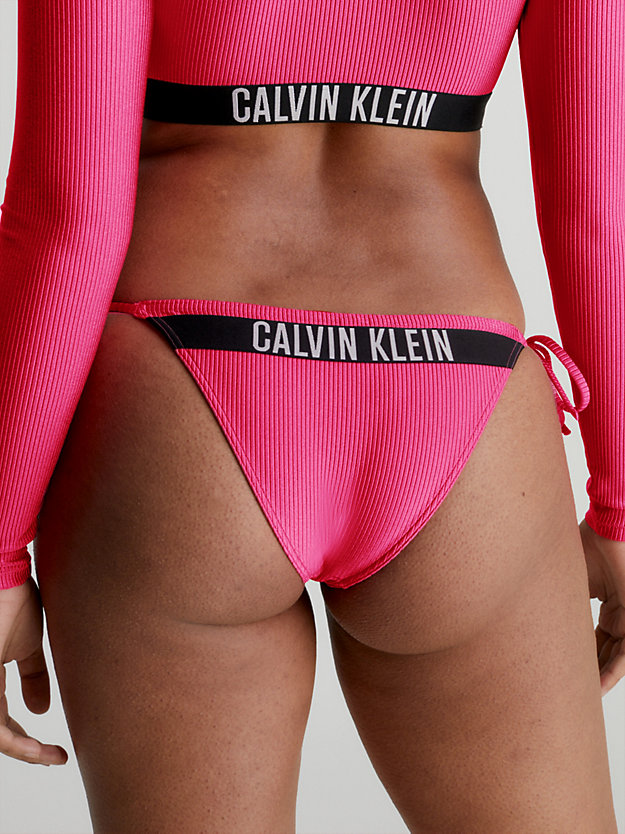 bas de bikini à nouer - intense power pink flash pour femmes calvin klein