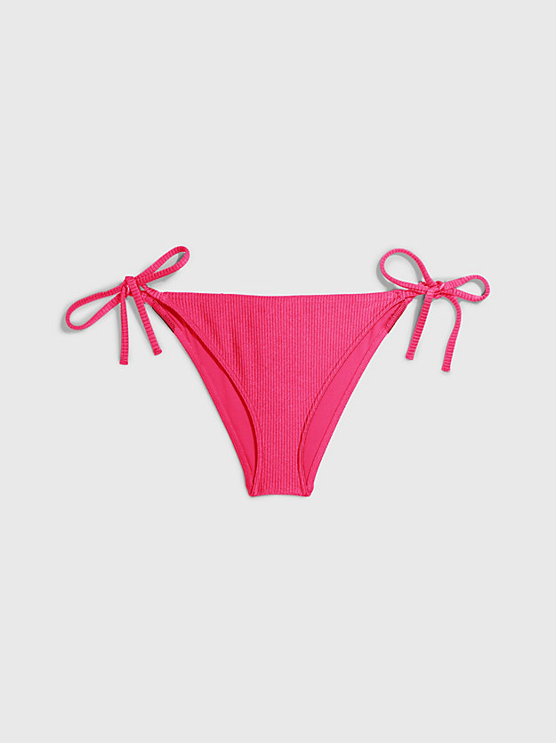 bas de bikini à nouer - intense power pink flash pour femmes calvin klein