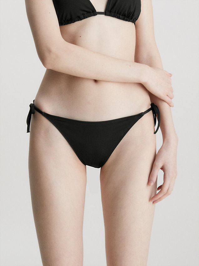black bikinibroekje met strikbandjes - ck monogram voor dames - calvin klein