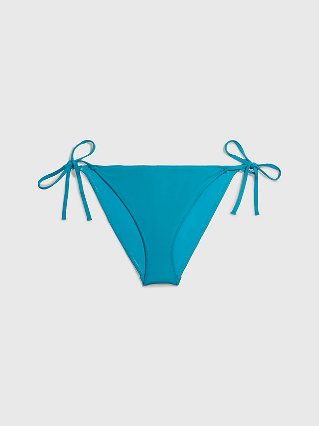 slip bikini con laccetti - ck monogram clear turquoise da donna calvin klein