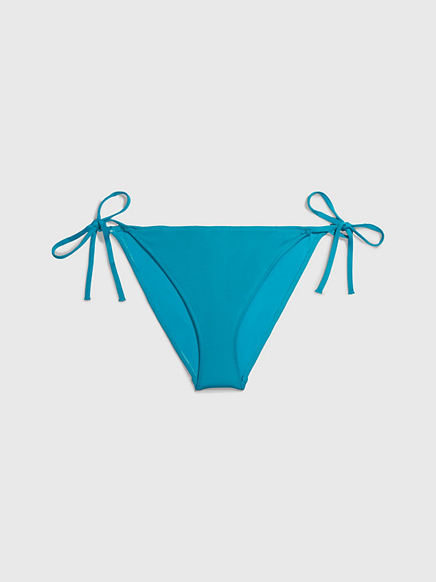 slip bikini con laccetti - ck monogram blue da donna calvin klein