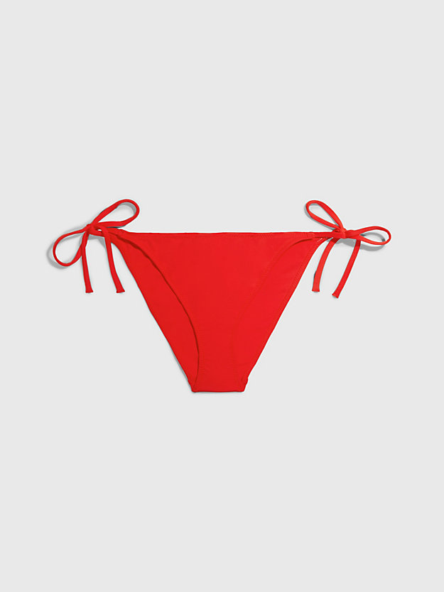 slip bikini con laccetti - ck monogram cajun red da donna calvin klein