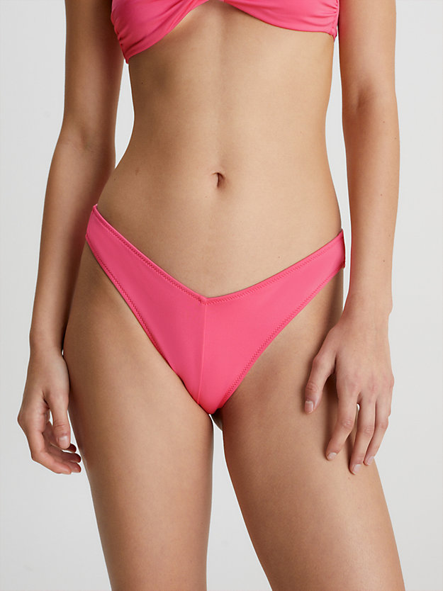 pink flash brazilian bikini bottoms - ck monogram for women calvin klein