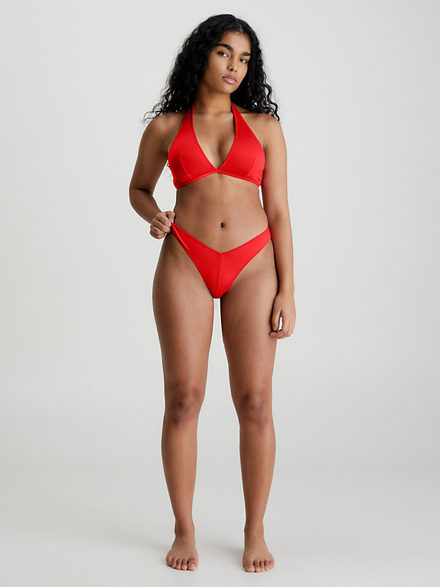 cajun red brazilian bikini bottoms - ck monogram for women calvin klein