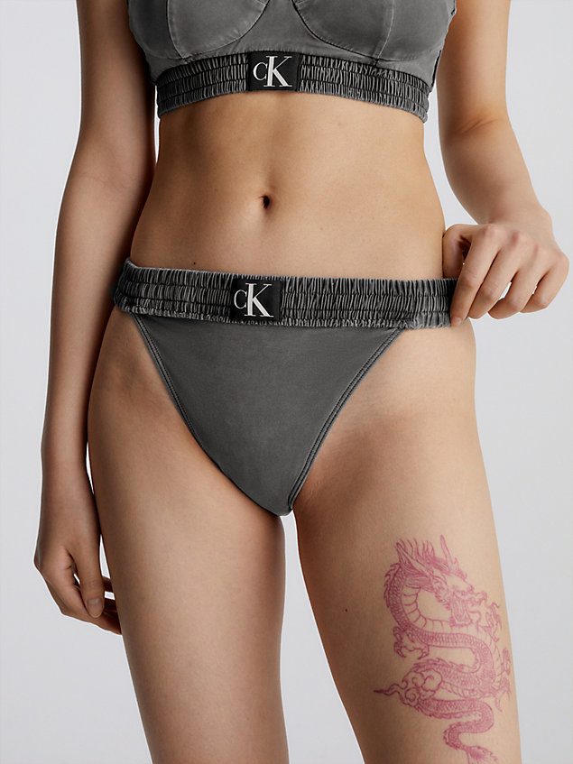 black high leg bikini bottoms - ck authentic for women calvin klein