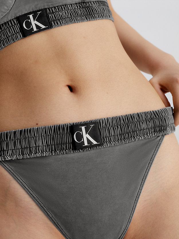 PVH BLACK Dół od bikini z wysokimi nogawkami - CK Authentic dla Kobiety CALVIN KLEIN