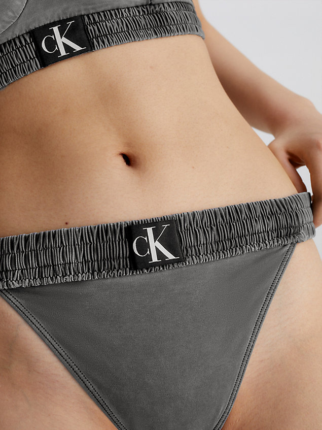 bas de bikini échancré - ck authentic black pour femmes calvin klein