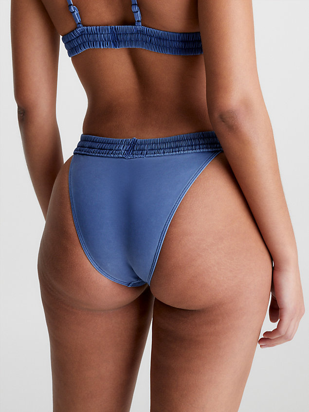 blue high leg bikini bottoms - ck authentic for women calvin klein