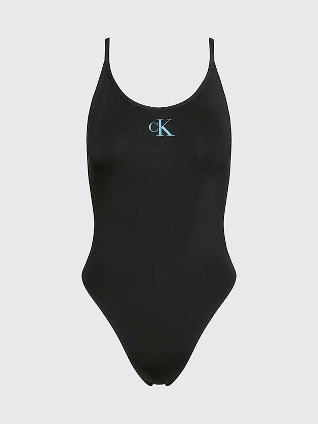pvh black badeanzug - ck monogram für damen - calvin klein