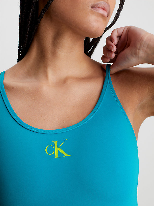 clear turquoise swimsuit - ck monogram for women calvin klein