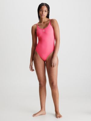 Scoop Neck Swimsuit - CK Monogram Calvin Klein® | KW0KW01997XI1