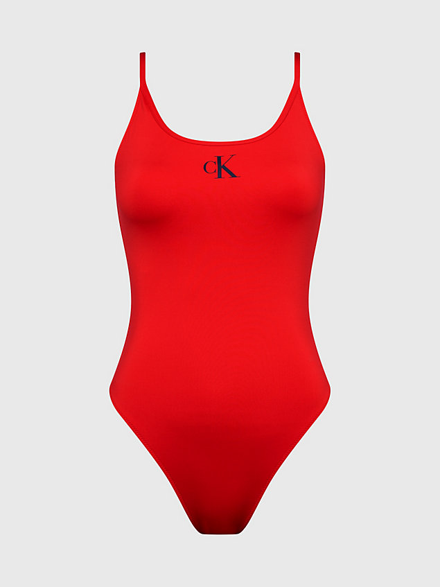 red swimsuit - ck monogram for women calvin klein