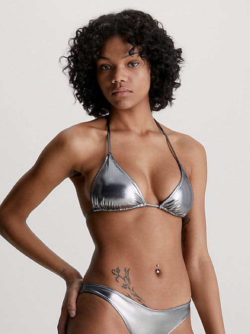 7 % de réduction Femme Vêtements Articles de plage et maillots de bain Bikinis et maillots de bain Haut de Bikini Plunge Triangle Synthétique Calvin Klein en coloris Noir 