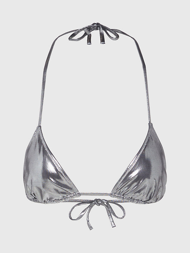 Silver Haut De Bikini Triangle - CK Foil undefined femmes Calvin Klein