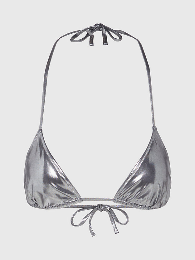 SILVER Haut de bikini triangle - CK Foil for femmes CALVIN KLEIN