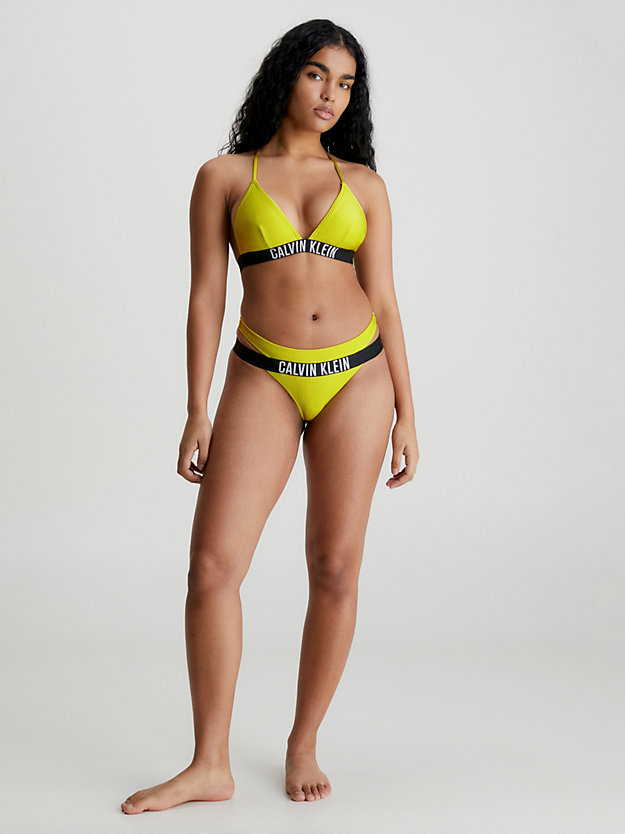 bas de bikini string - intense power lemonade yellow pour femmes calvin klein